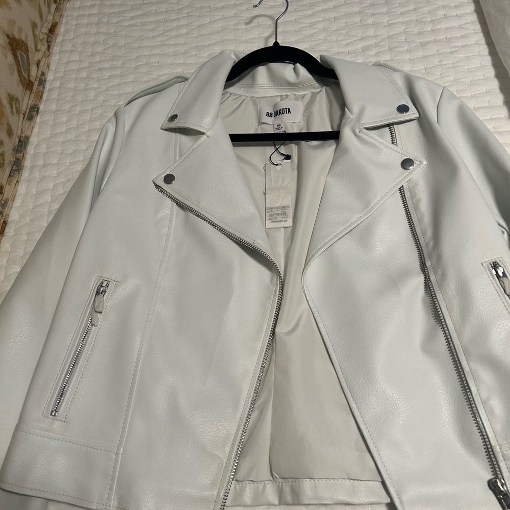 BB DATOKA WHITE LEATHER JACKET